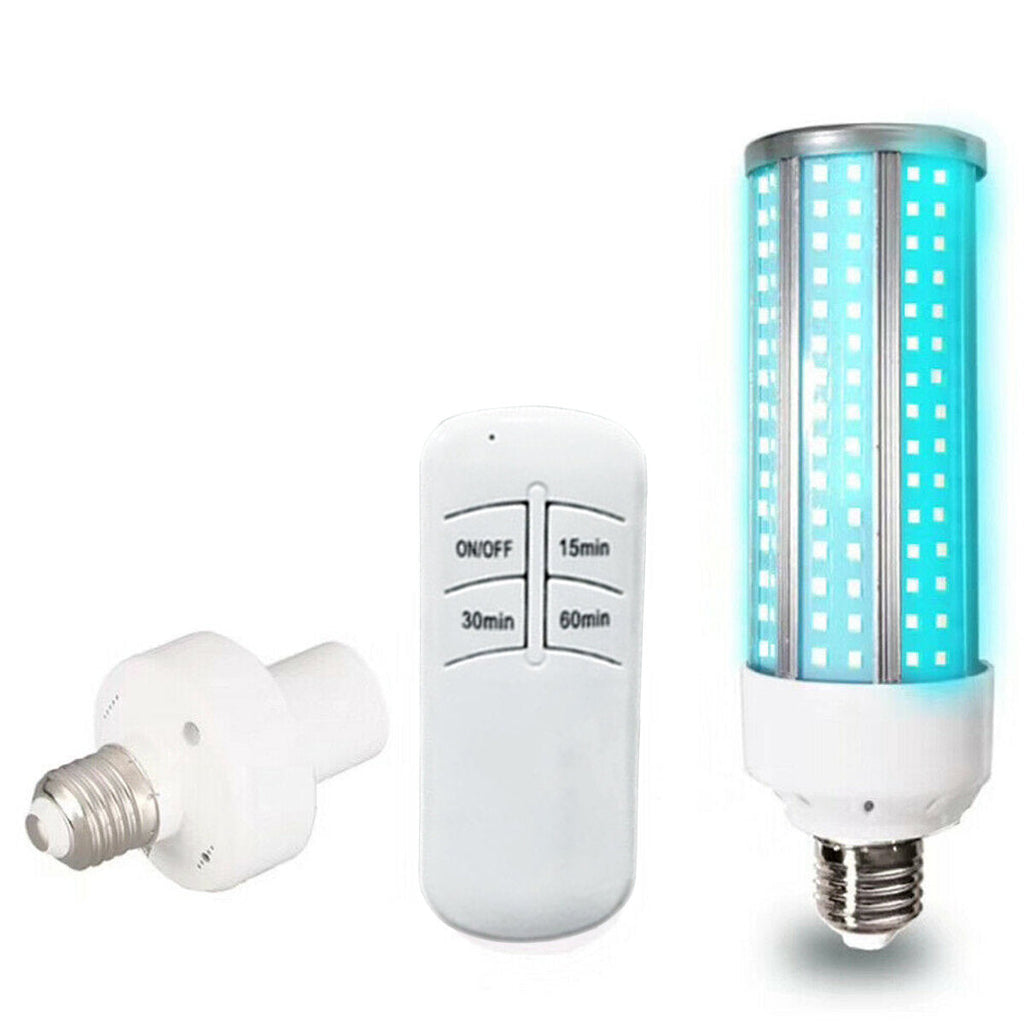 60W UV Ozone Germicidal Lamp Sterilizer UVC LED Corn Light Bulb Timer Function + Remote Control