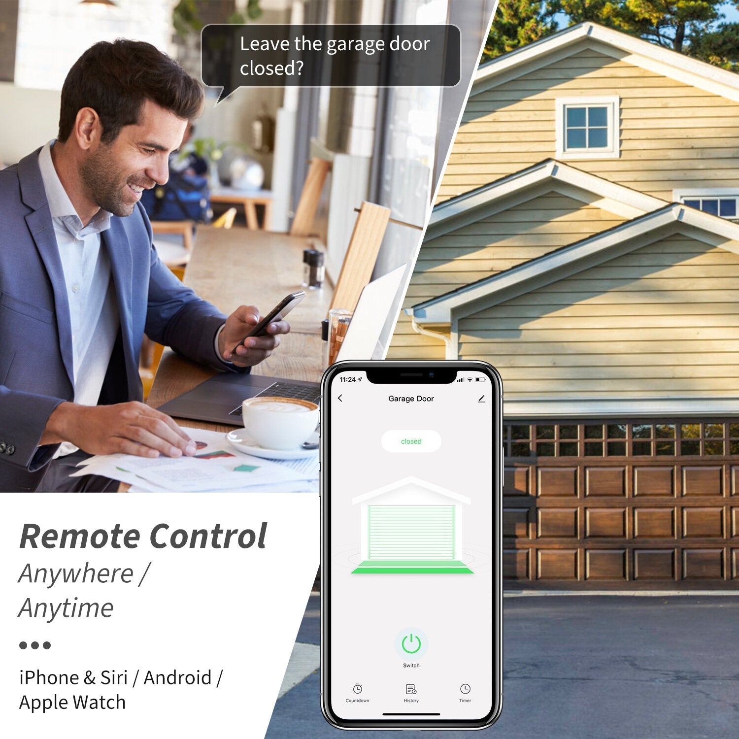 WIFI Smart Garage Door Controller Remote Control Voice Timing Controller