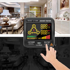 Electric Socket Tester Outlet Tester Digital LCD Display with NCV Test RCD Test Polarity Test Electric Circuit Polarity Voltage Detector