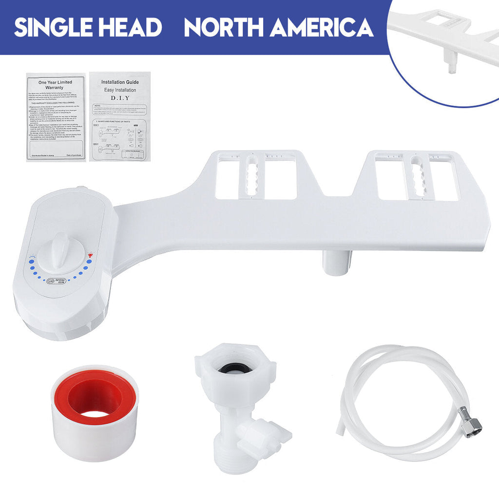 2 Modes Nozzles Toilet Bidet Seat Attachment Water Pressure Spray Non-Electric