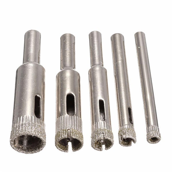 5pcs Diamond Hole Saw Drill Bit Set 5/6/8/10/12mm Tile Ceramic Glass Porcelain Marble