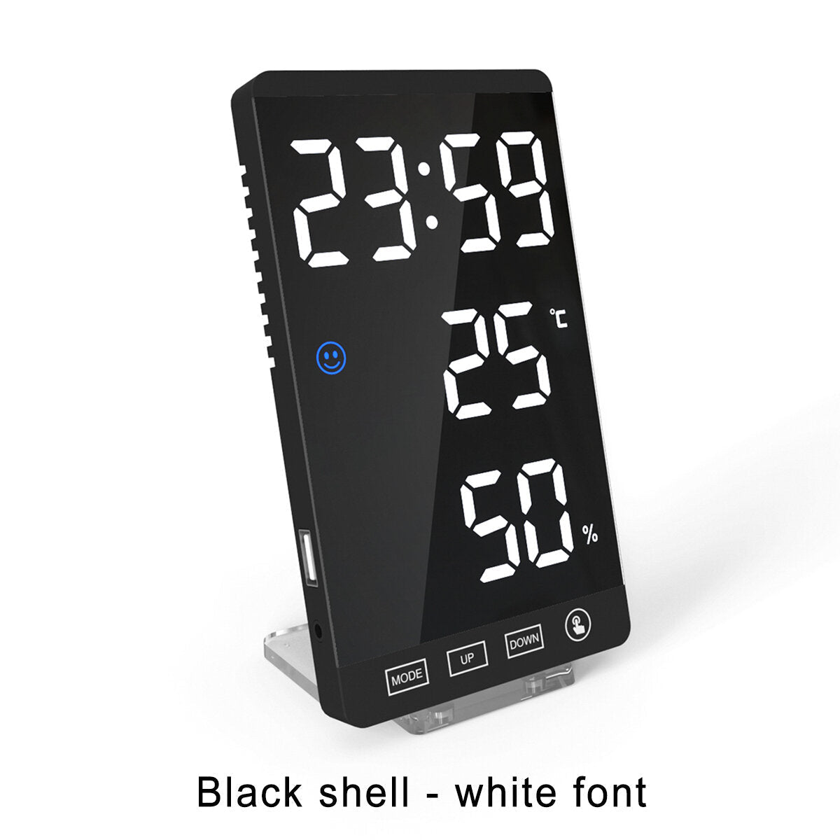 LED Digital Alarm Clock Snooze Mirror Alarm Clock with USB Charging Port