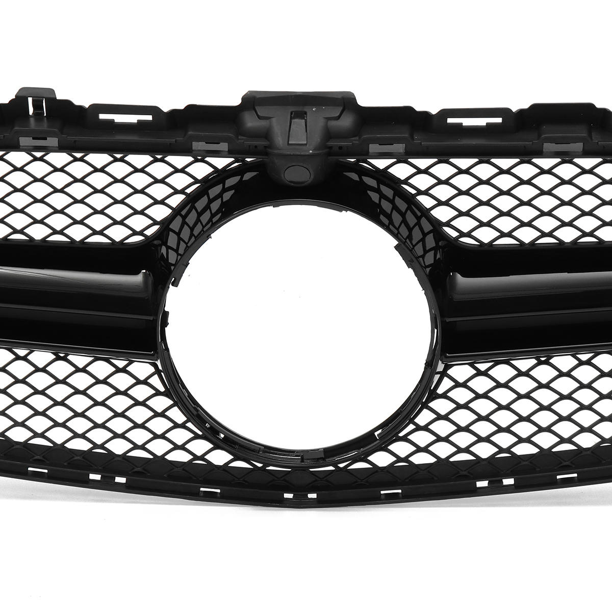 Black AMG C63 Style Grill Grille For Mercedes Benz With Camera