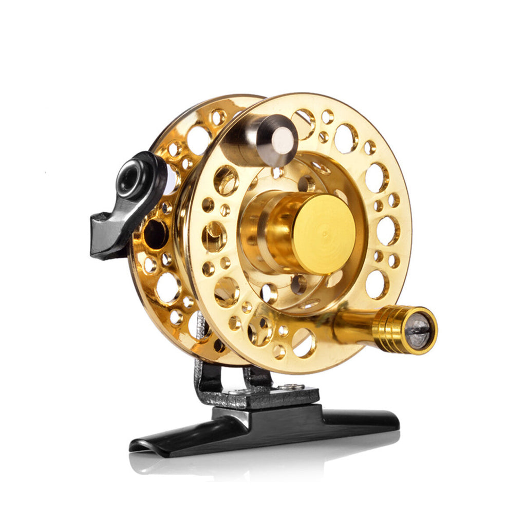 1: 1 Dia.50mm Fly Fishing Reel Aluminum Alloy Full Metal Casting CNC Hand Pole Ice Fishing Wheel