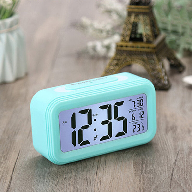 Digital LED Display Alarm Clock Backlight Thermometer with Snooze Function