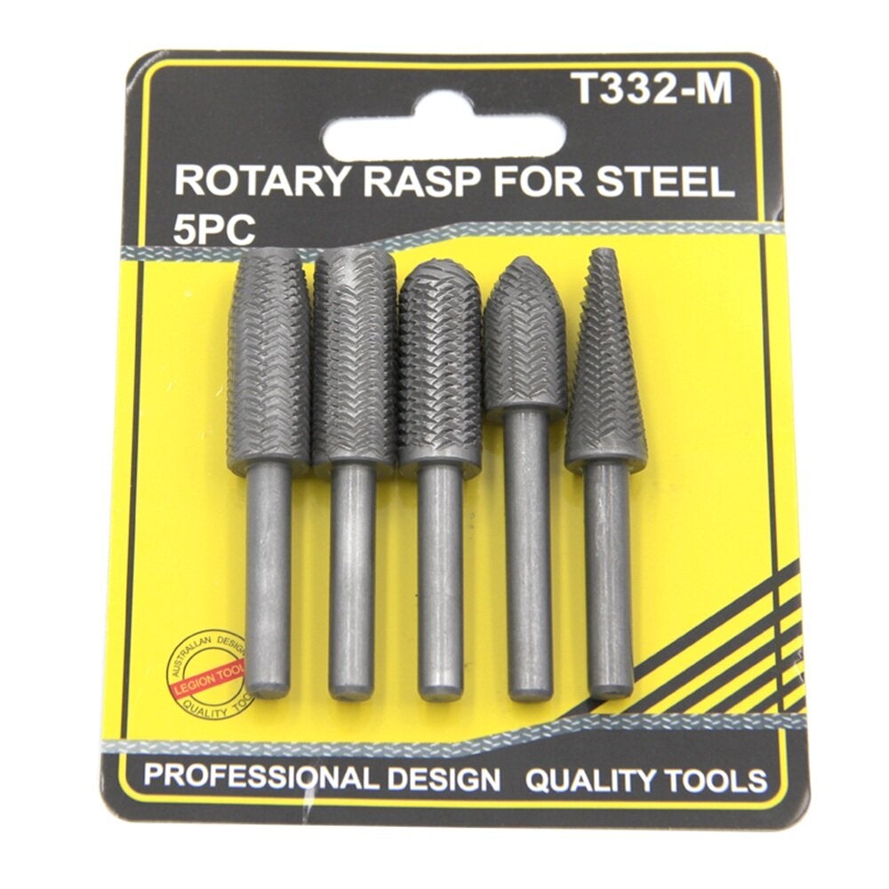 5pcs 6mm Shank Rotary Rasp Carbide Burr Rotary Cutter File wood working Metal Trimming Set Metal Polishing Repair Tool