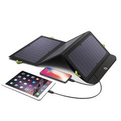 21W Solar Charger with 10000mAh Battery, 3 USB Ports(USB-C and USB-A) SunPower Solar Panel Power Bank For Outdoor Camping