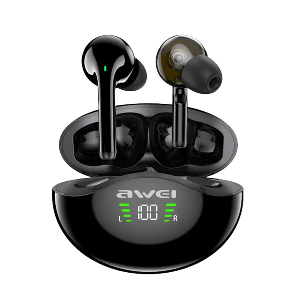 TWS Wireless Earbuds Dual Dynamic Driver Earphones Bluetooth 5.1 Handsfree Deep Bass Touch Control Half In-Ear With Mic