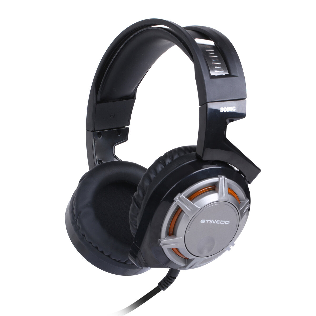 Gaming Headset USB Jack 7.1 Channel 40mm Sound Unit LED Light Lightweight Gaming Headphone with Noise-canceling Mic for PS4 Computer PC Gamer