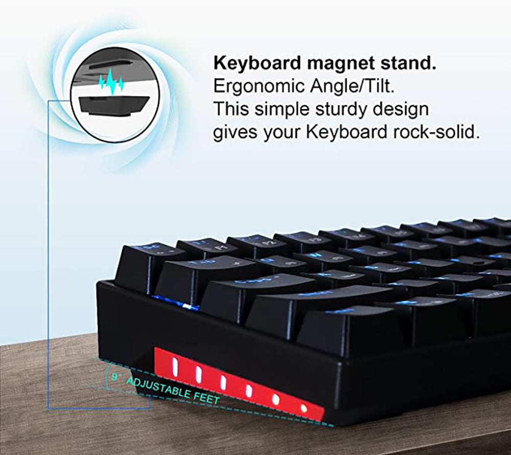 Mechanical Keyboard 71 Keys 70% Compact Bluetooth Keyboard Tenkeyless USB Wired/Wireless Portable Gaming/Office For Mac/Win