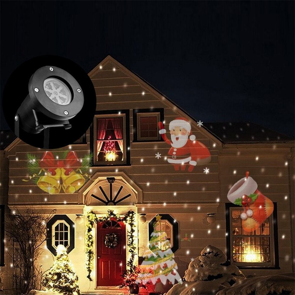 Projector Lamp Slide Show LED 16 Cards Christmas Outdoor Projection Lamp Multiple Usage Light For Home Garden Decor