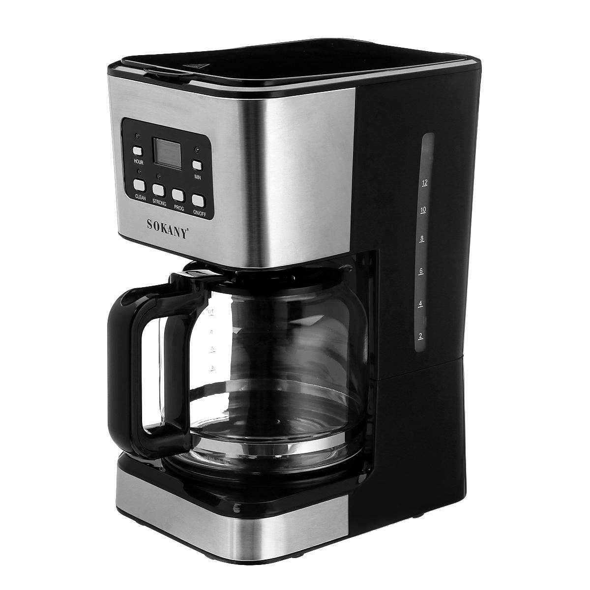 220V Coffee Maker 12 Cups 1.5L Semi-Automatic Espresso Making Machine Stainless Steel
