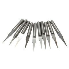 10pcs 15 0.2mm Carbide Engraving Bits 3.175mm Flat Bottom PCB CNC Router Tool