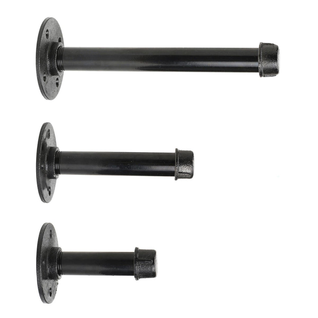 Industrial Iron Pipe Shelf Bracket Rustic Wall Mount DIY Shelving Furniture 3 Sizes