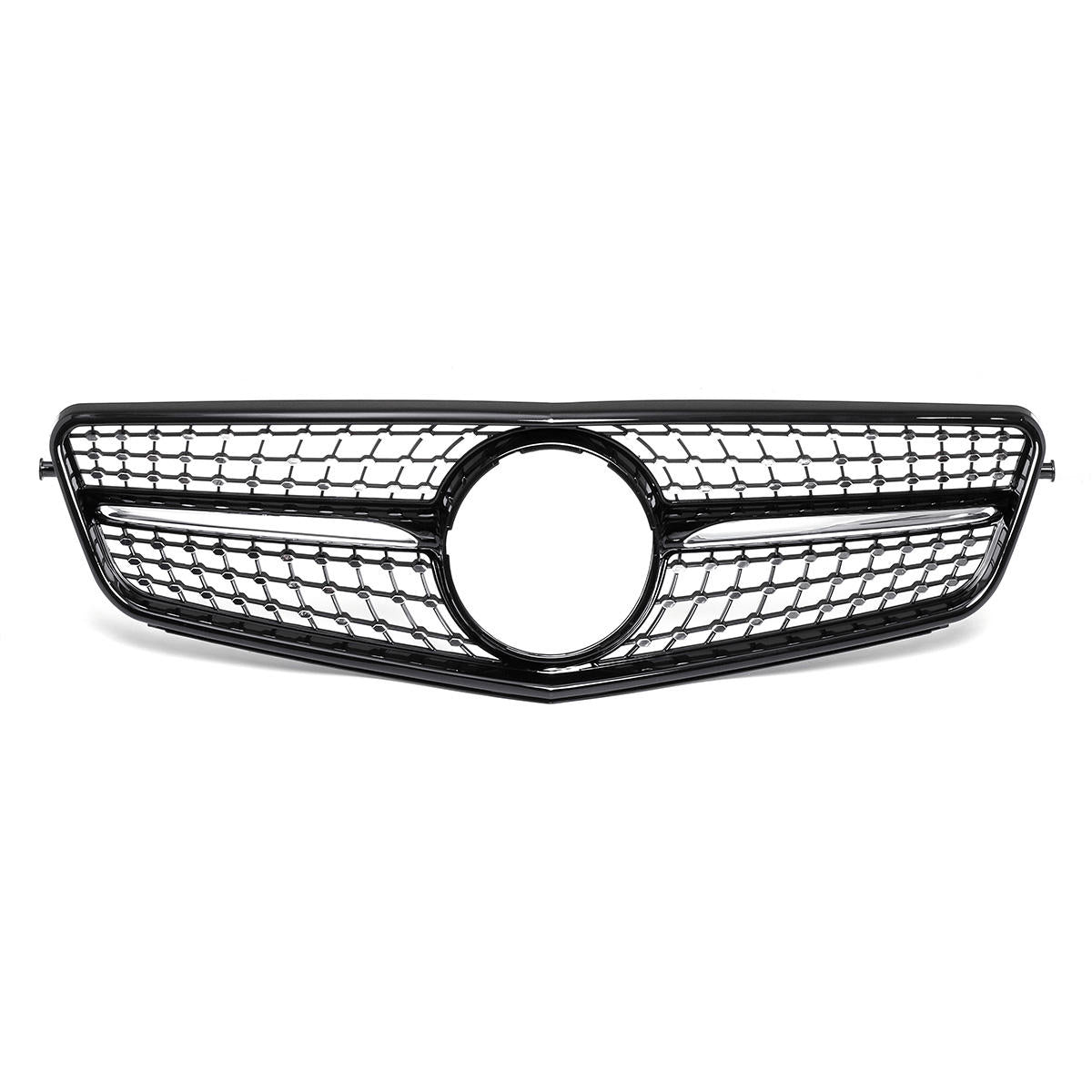 Front Grille Glossy Black Diamond Style For Mercedes Benz C-Class