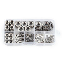360Pcs 8 Sizes Stainless Steel Flat Washers Assortment Set M2/2.5/3/4/5/6/8/10