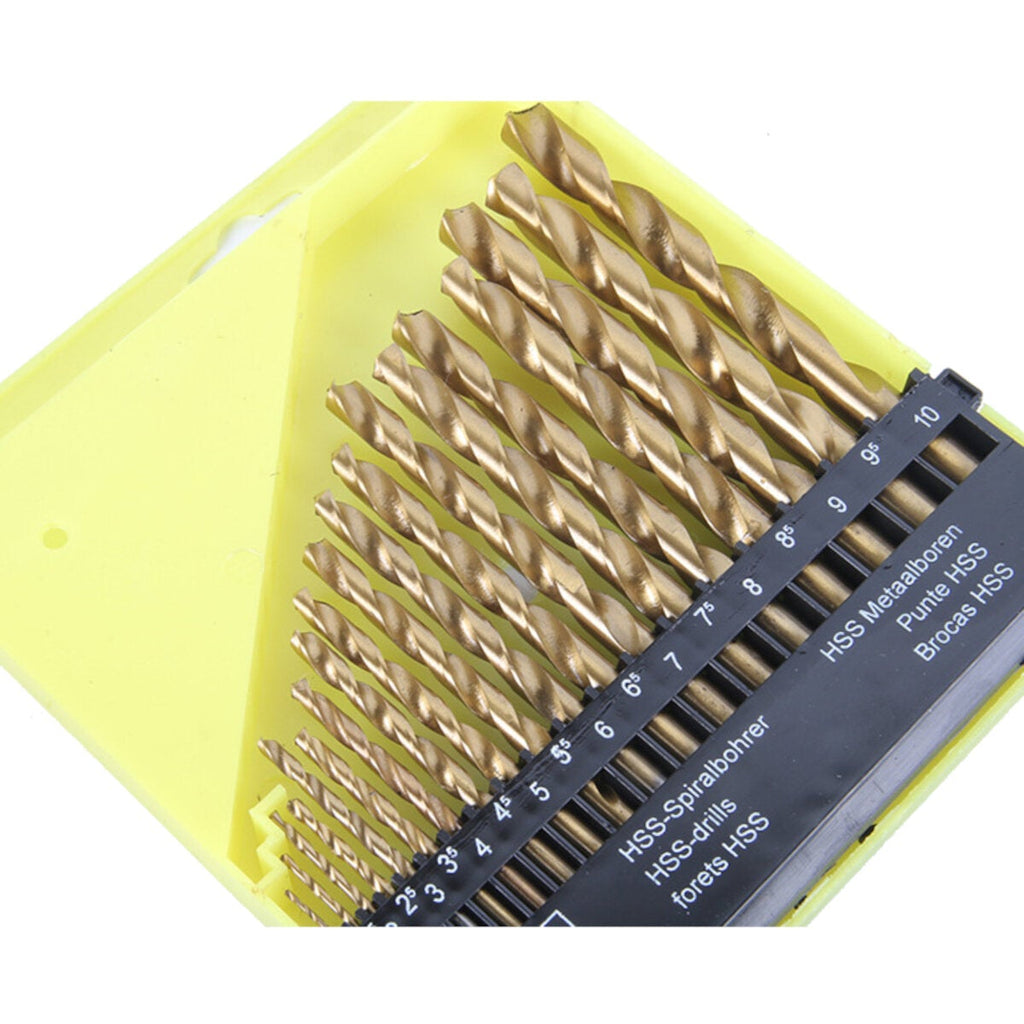13/19Pcs Titanium Coated High-speed Steel Twist Drill Set Electric Hole Bit