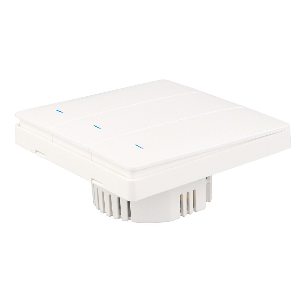 WiFi RF433 3Gang Push Button Wall Light Switch EU AC 100V-240V Smart Switch Compatible with Control Alexa Google Home