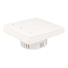 WiFi RF433 3Gang Push Button Wall Light Switch EU AC 100V-240V Smart Switch Compatible with Control Alexa Google Home