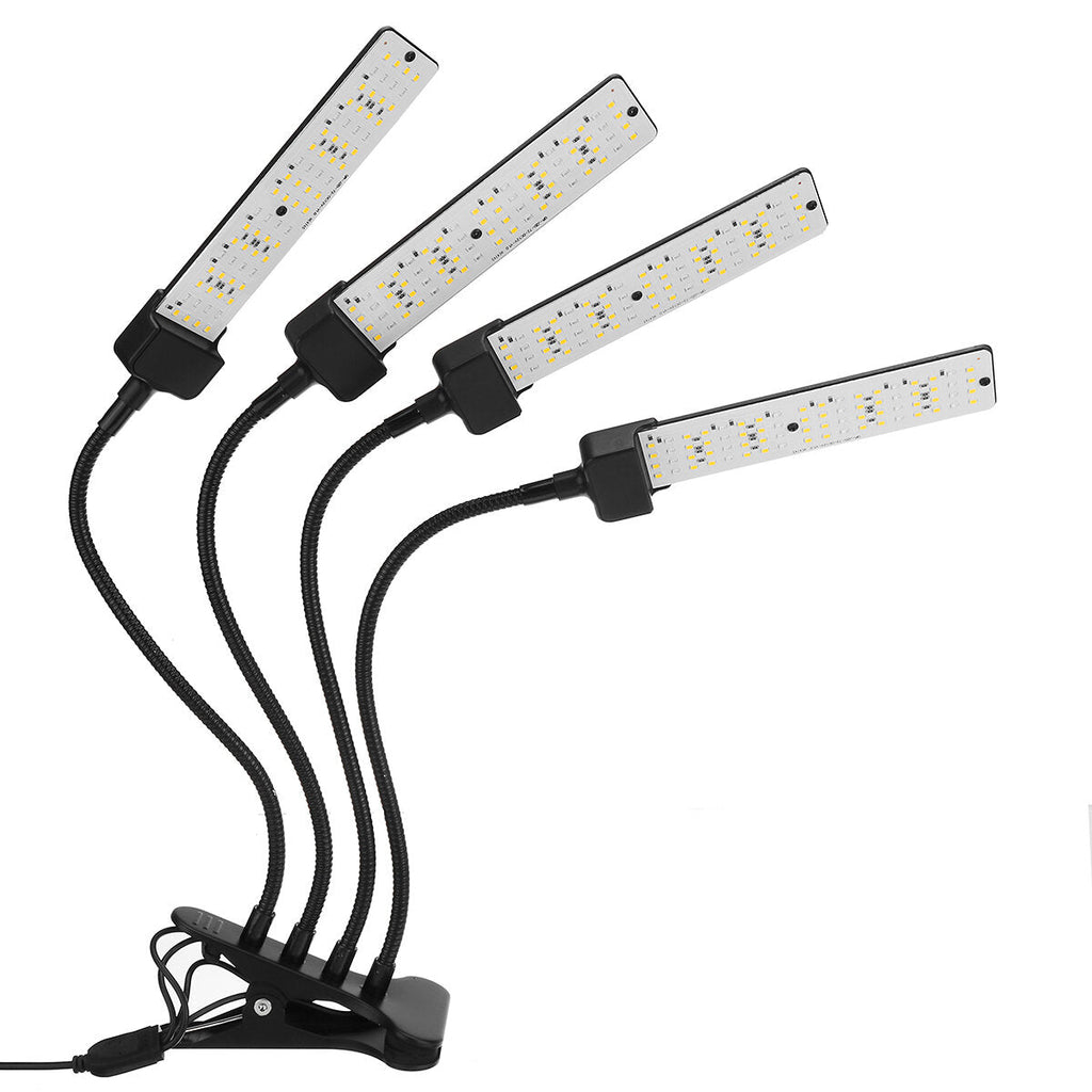 1/2/3/4 Heads USB Plant Grow Light Strip Hydroponic with Securing Clip