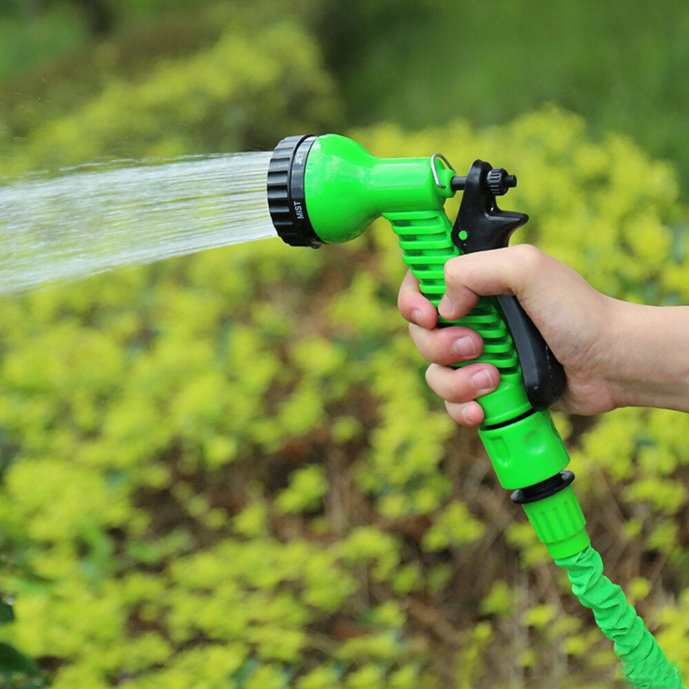 25-200FT US/EU Standard Expandable Magic Flexible Green Garden Water Hose Car Hose Pipe Connectors Plastic Hose Garden Watering Sets w/ Water Shower