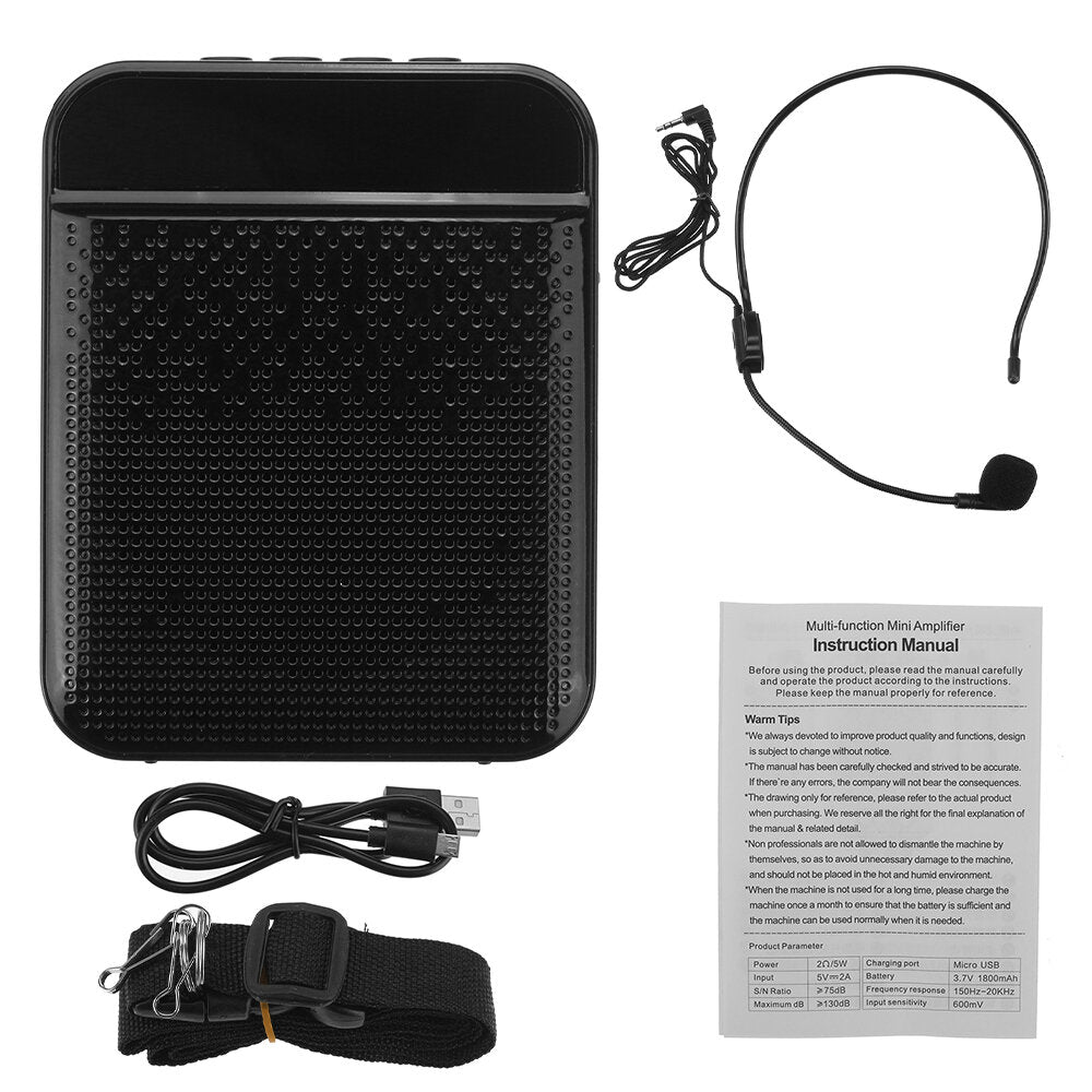 Bluetooth Voice Amplifier Speaker Portable Multifunctional Loudspeaker with Personal Microphone for Teaching and Guide