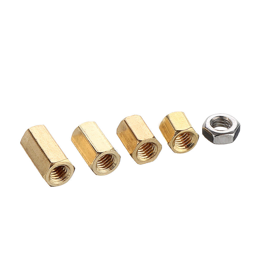 M4BH2 136Pcs M4 Brass Hex Column Standoff Support Spacer Pillar For PCB Board Screw Nut Assortment Set