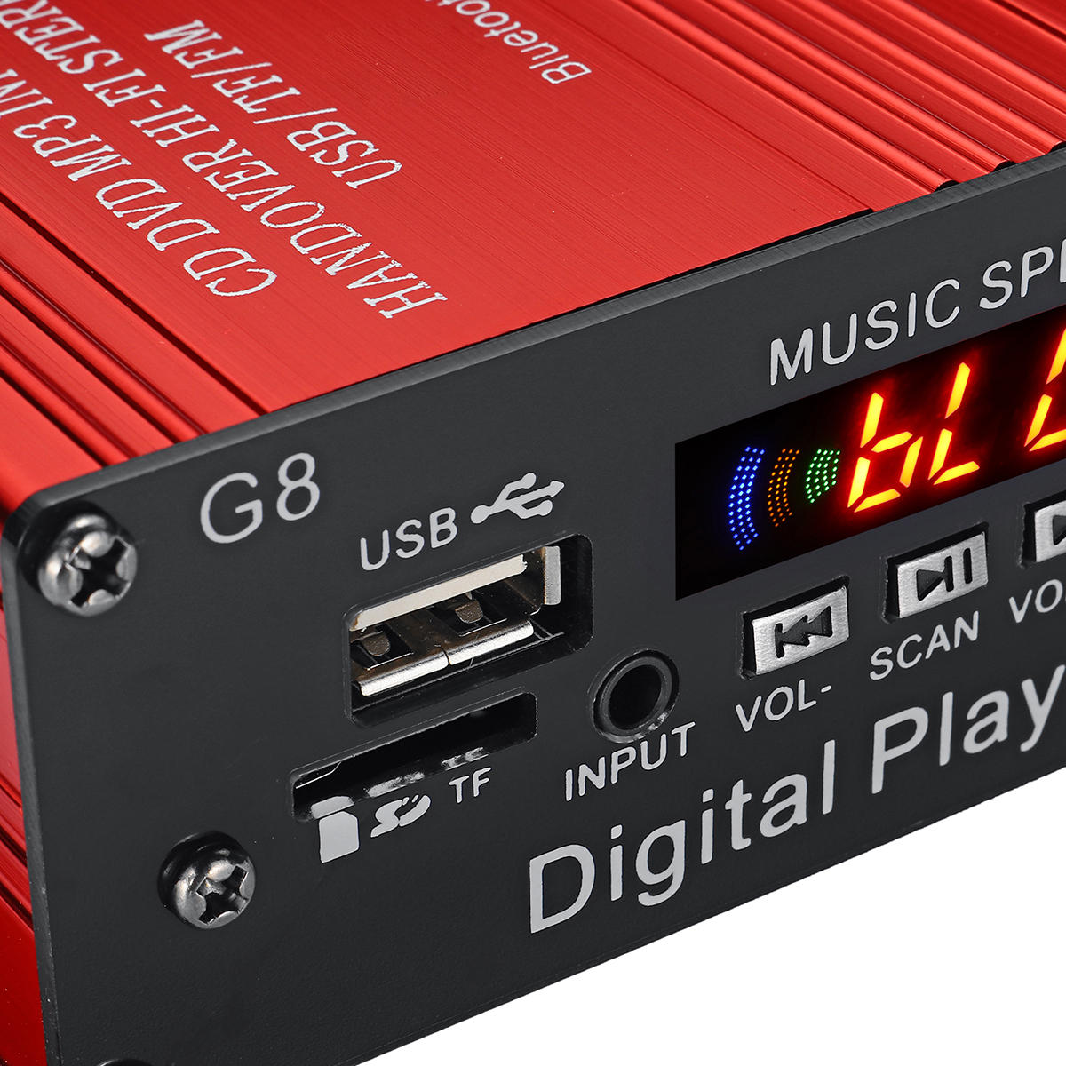 12V Car Audio Stereo Power Hi-Fi Amplifier Bluetooth FM Radio 2CH 200W Support FM AUX SD U disk