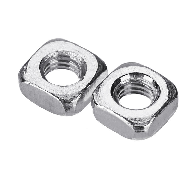 M4 304 Stainless Steel Square Nut Machine Screw Nuts 50Pcs