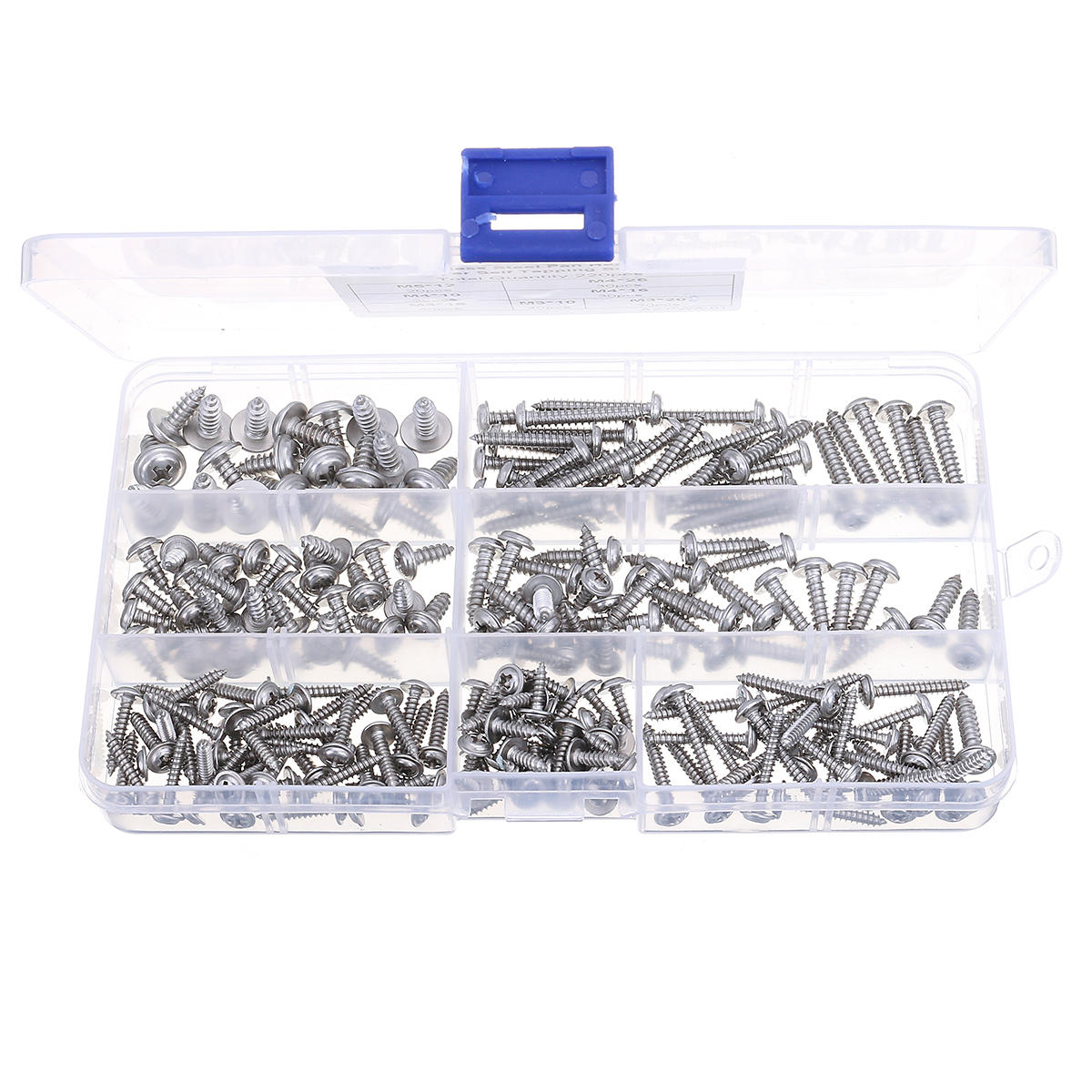 220pcs M3/M4/M5 Stainless Steel 304 Pan Head Phillip Trapper Self Trapping Screw