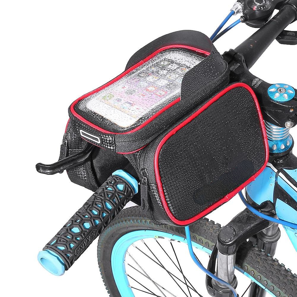 Mobile Phone Bicycle Front Bag Frame Case Tube Touch Screen Bilateral