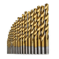 19pcs 1.0-10.0mm HSS Titanium Coated Twist Drill Bit Set for Metal Wood Drilling