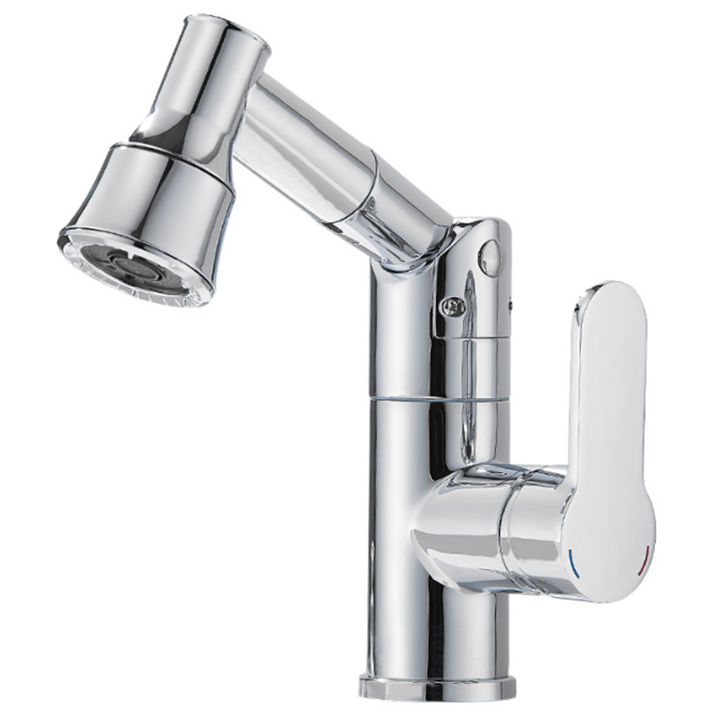 Bathroom Pull-Out Basin Faucet Spring Pull Out Sprayer Hot and Cold Water Mixer Tap