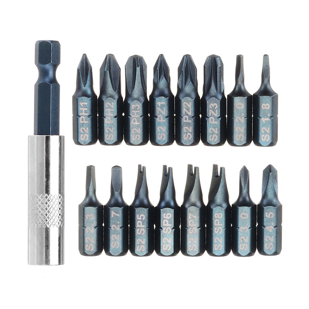 17 In 1 Screwdriver Bit Set Alloy Steel 1/4 Inch Hex Shank Screwdriver