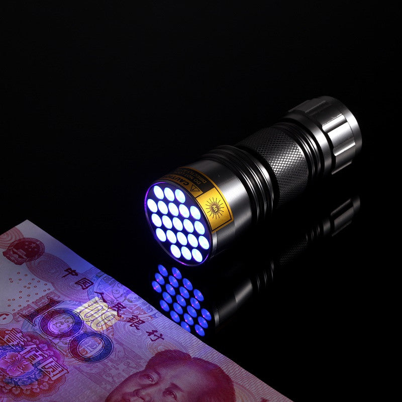 21LEDs 400nm Violet UV LED Flashlight Fluorescence Sterilization Banknote Detection Pen