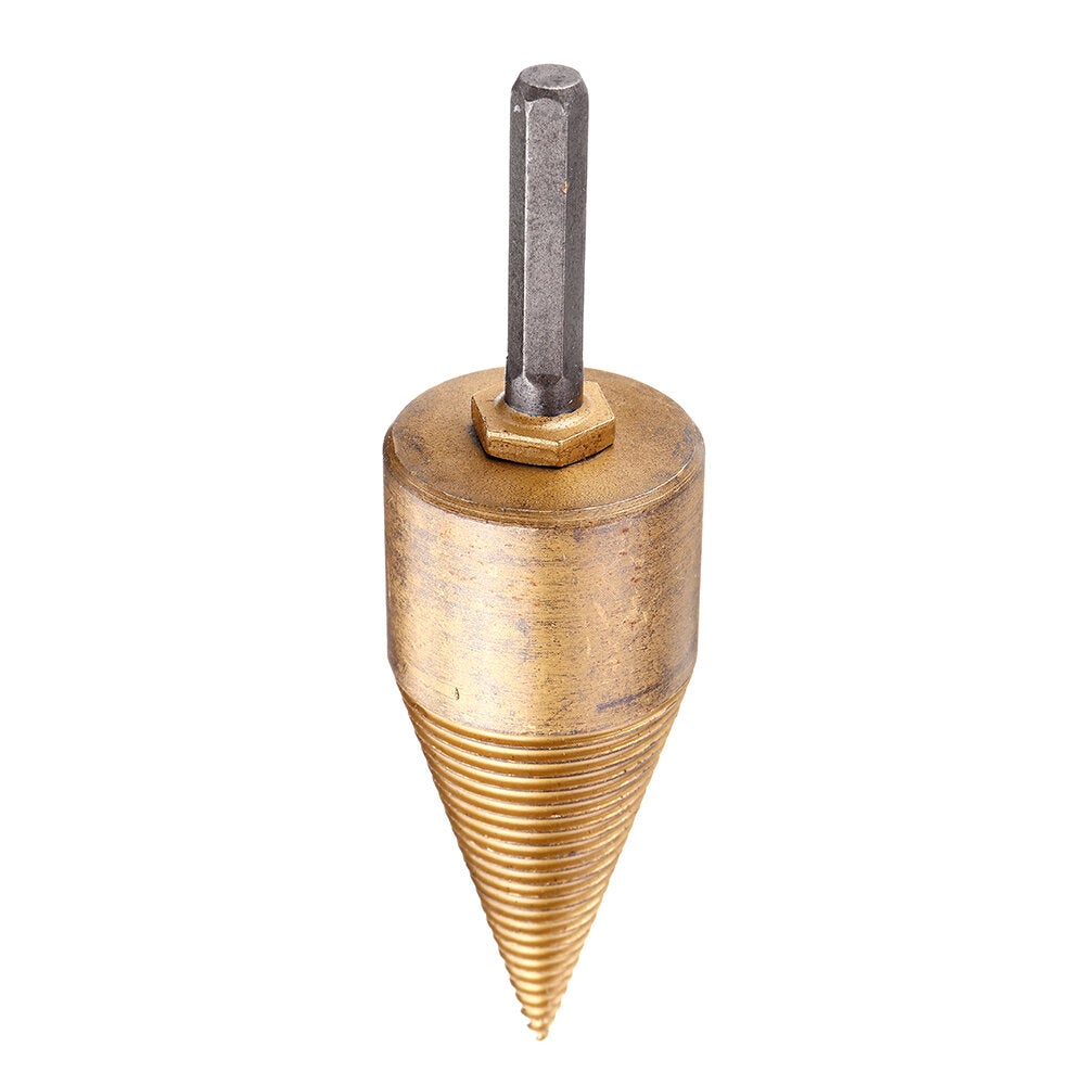 32/42mm Titanium Coated HSS Round/Square/Hexagonal Shank Firewood Drill Bit Splitter Wood Split Cone Drill Bit For Tree Cutting