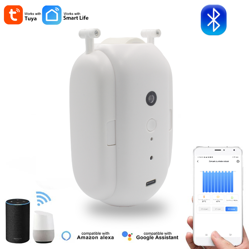 Smart Curtains Bluetooth Wireless Automatic Curtain Opener Rechargeable Switchbot Curtain Robot Curtains Remote Control Alexa Google Home