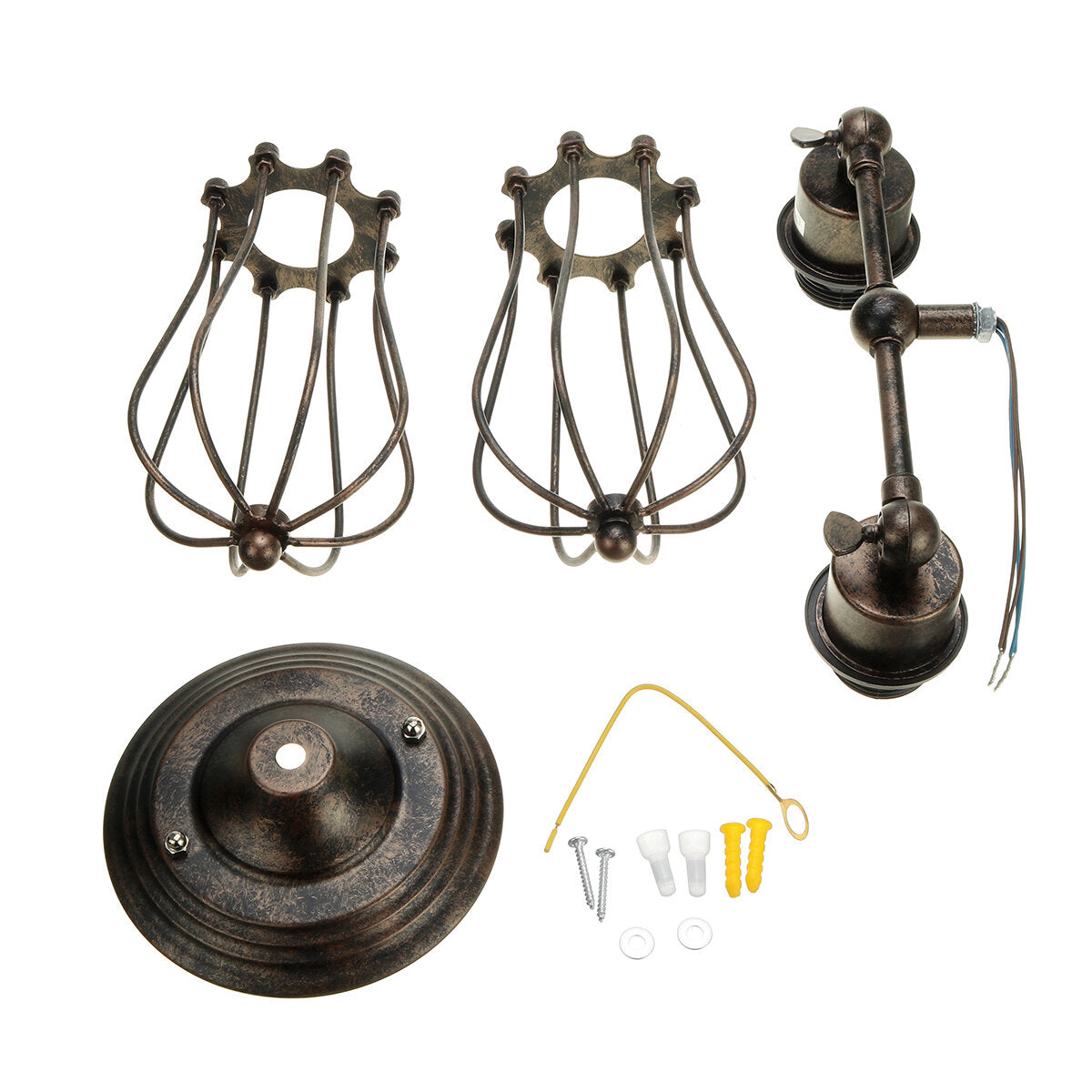 Industrial Wall-mounted Metal Cage Wall Sconce Lampshade Light Shade Without Bulb