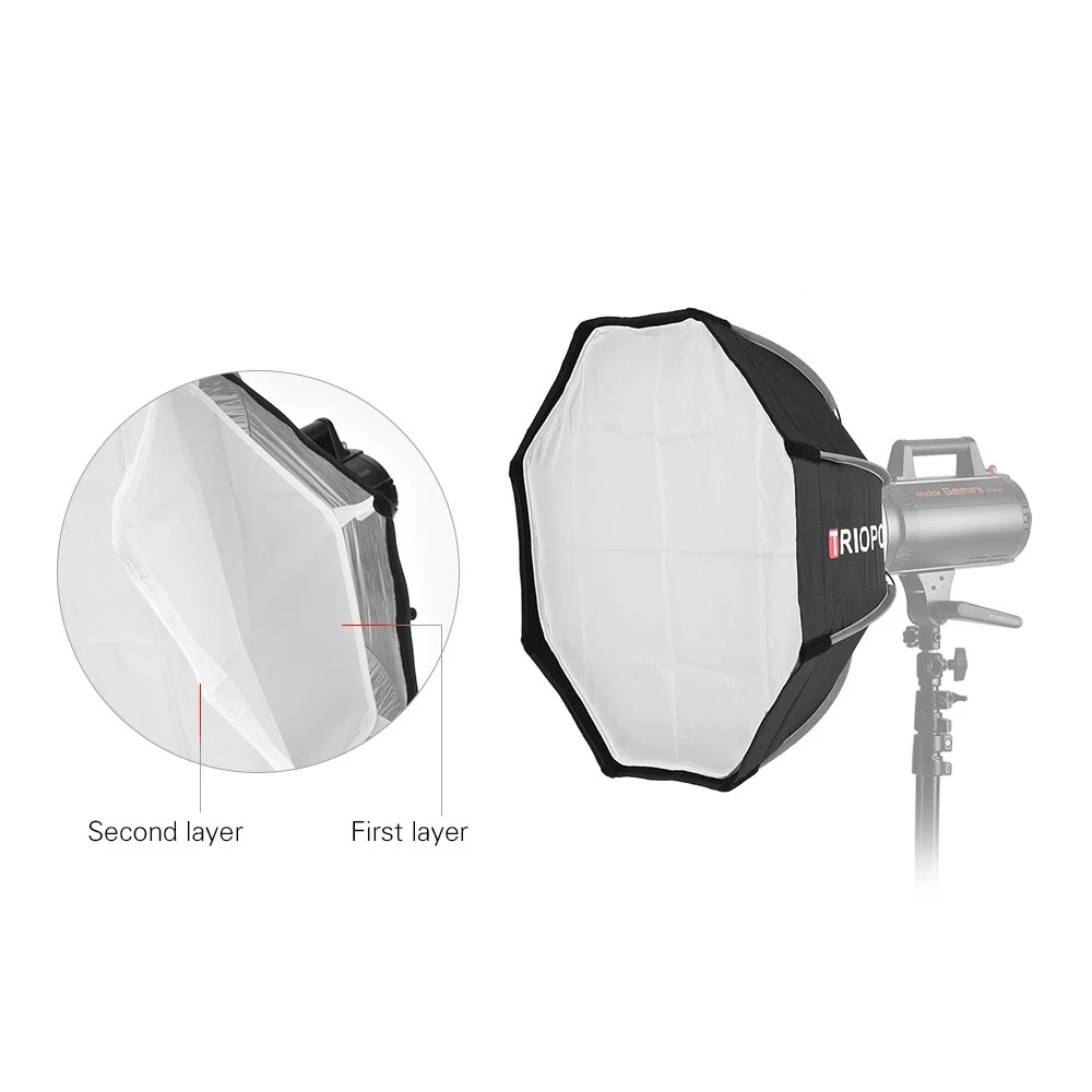 55cm Foldable 8-Pole Octagon Softbox with Soft Cloth Carrying Bag Bowens Mount for Studio Strobe Flash Light