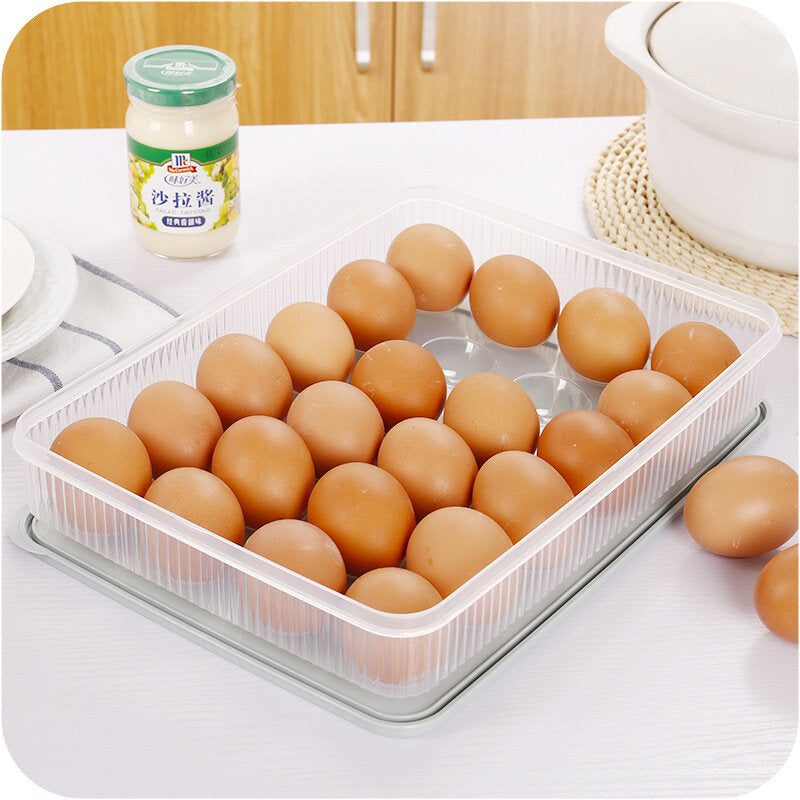 Kitchen 24 Grid Egg Carton Refrigerator Storage Box Portable Picnic Plastic Egg Carton Egg Tray