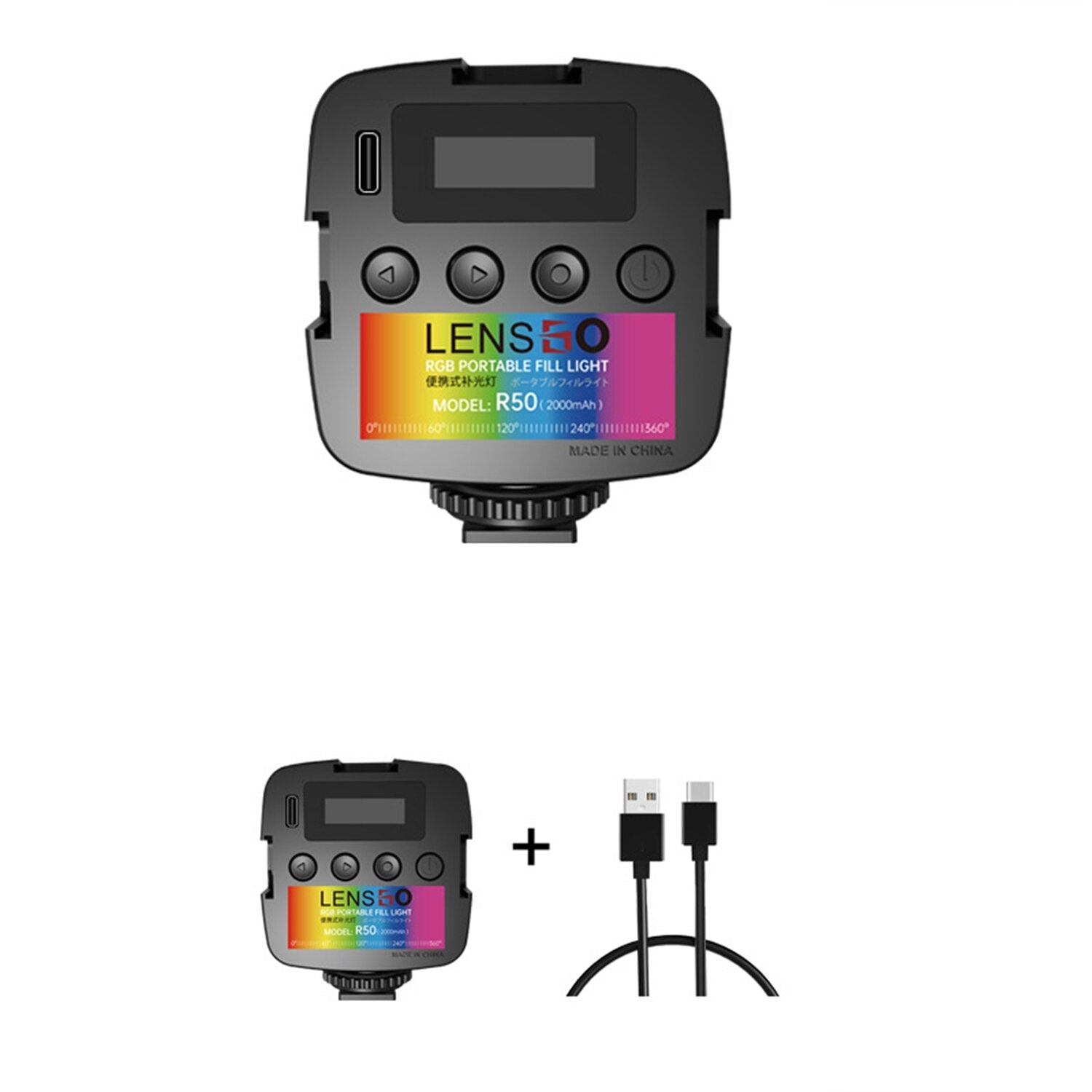 Video Light 2500K-9000K Mini LED Lamp Photography Lighting With 3 Cold Shoe for Photography Studio Video Live Broadcast Selfie