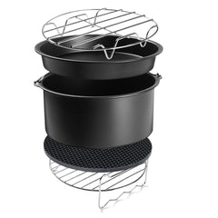 5Pcs Air Fryer Accessories Baking Pan Pizza Tray Mold Oven Pot Cage Rack