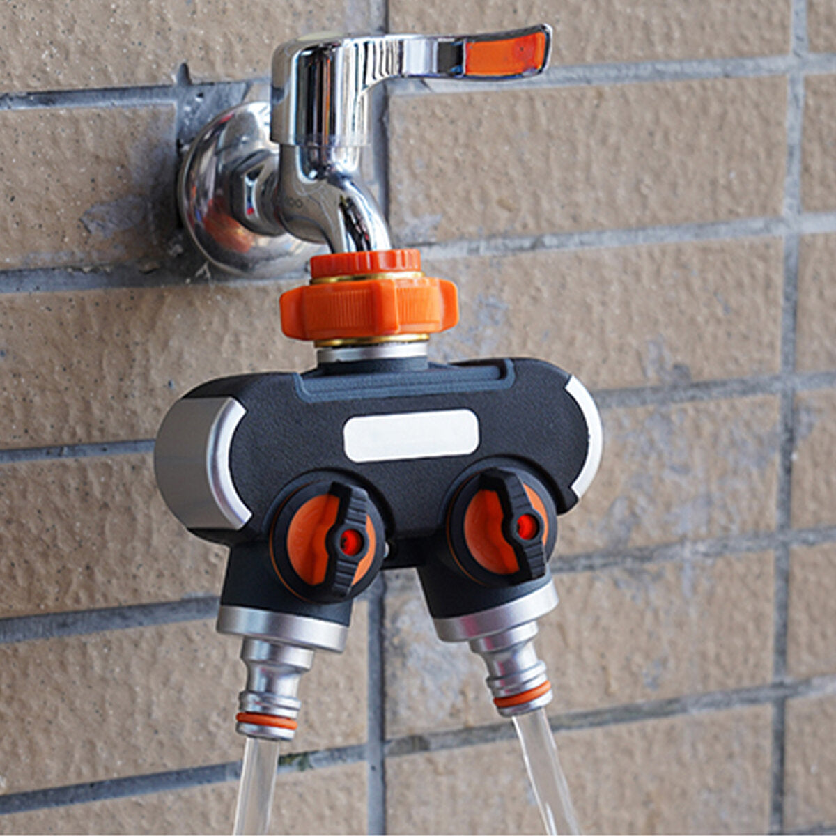 Hose Splitter Water Quick Connector Irrigation 2 Way Tap Garden With Swith 4 Gasket