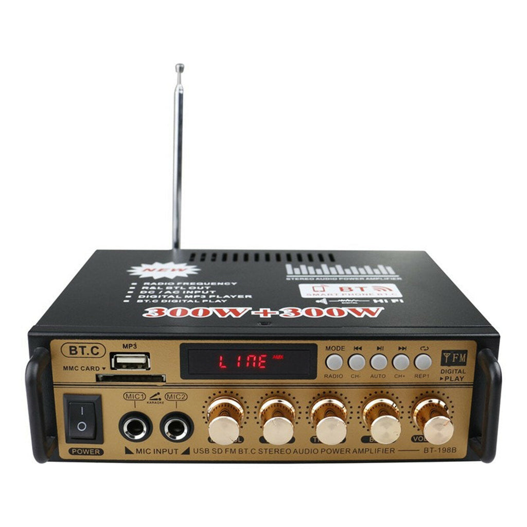 HIFI Bluetooth Power Amplifier Audio MP3 FM USB SD Home KTV Car Digital