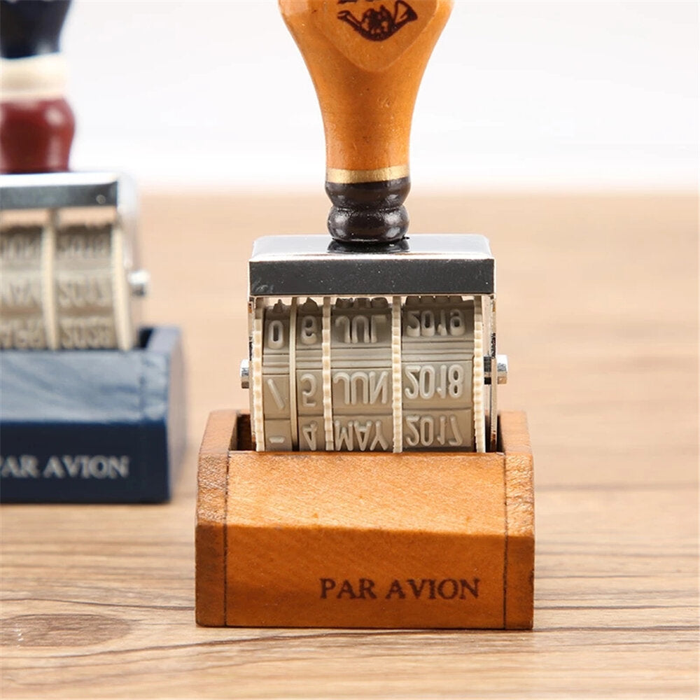 Vintage Date Seal Wooden Handle Date DIY Stamp Diy Stamps For Scrapbooking Stationery Decal Material School Supplies