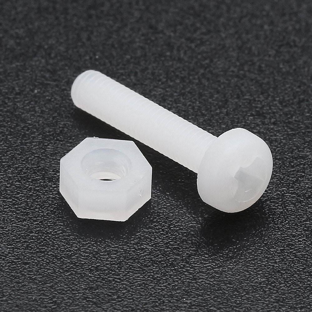 M3NH6 300Pcs M3 Nylon Screw White&Black Hex Screw Nut PCB Standoff Spacer Assortment Kit