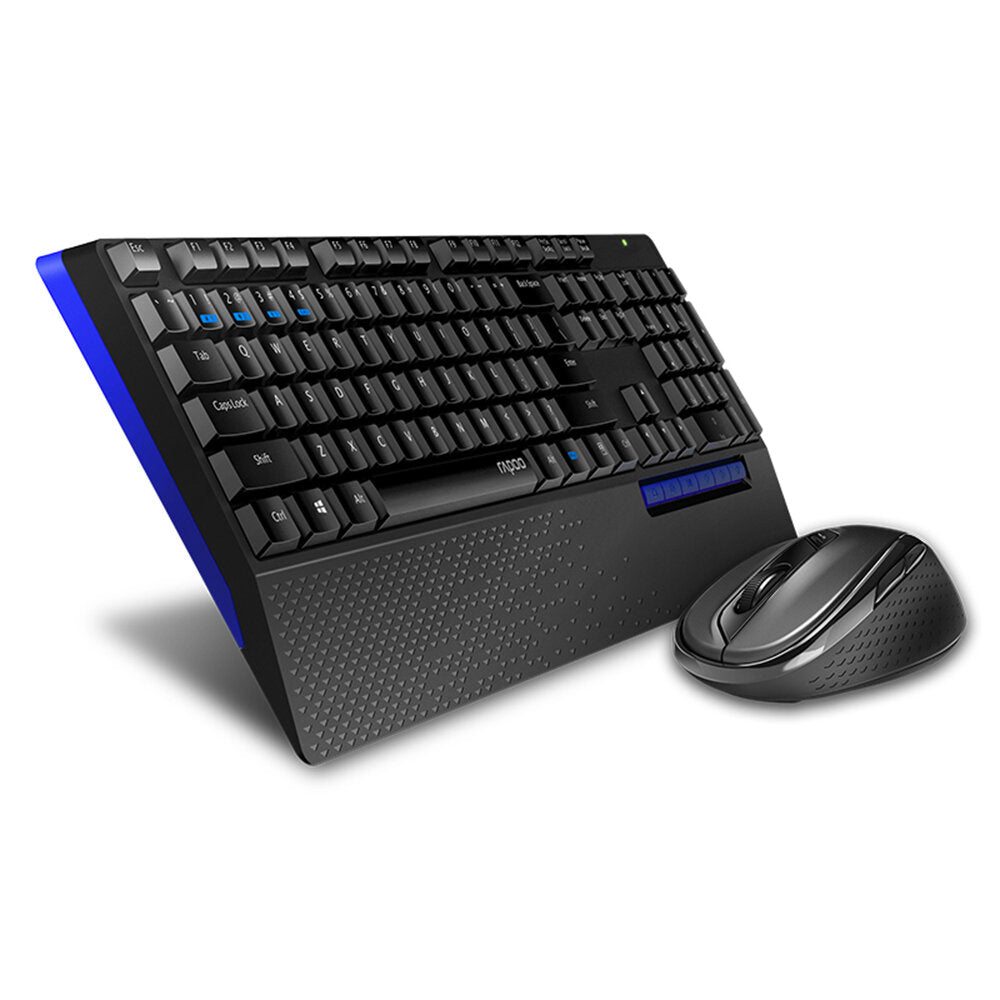 Business Keyboard Mouse Combo Multi-Mode Wireless 110-Key Hand Rest Keyboard Mute Buttons 600-1600DPI Optical Mouse Set for Office Computer PC