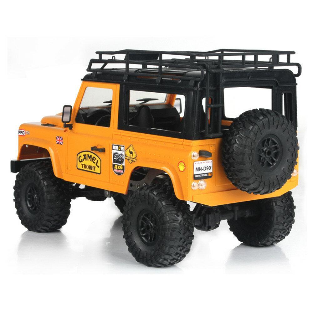 2.4G 4WD RC Car w/ Front LED Light 2 Body Shell Roof Rack Crawler Off-Road Truck RTR Toy