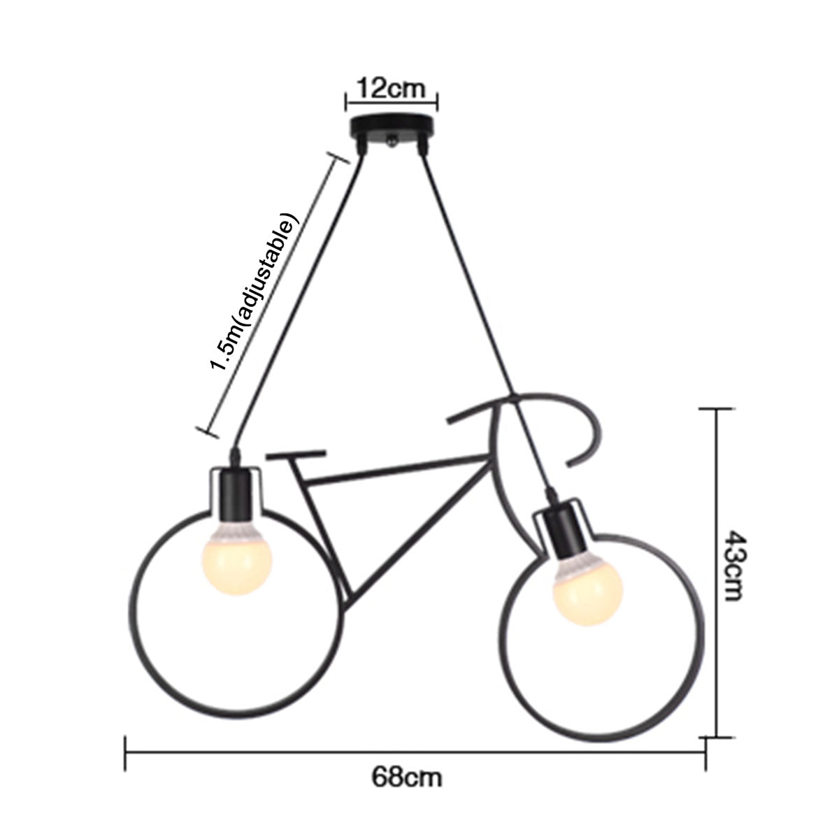 Modern Industrial Iron Bicycle Children Bedroom Decorations Chandelier Loft Ceiling Light