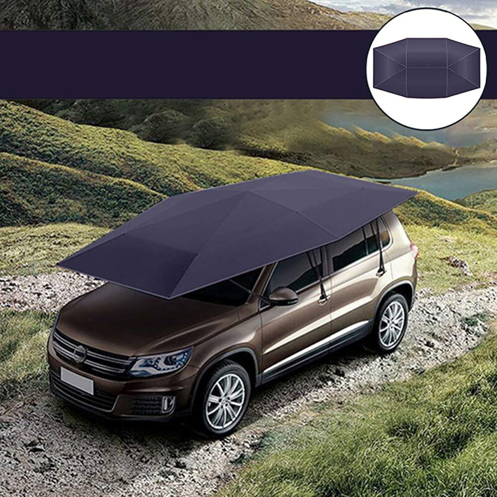 400x210cm Rooftop Tent Cloth UV Oxford Cloth Car Umbrella Waterproof Car Tent Sunshade Movable Carport Canopy for Outdoor Camping Tent